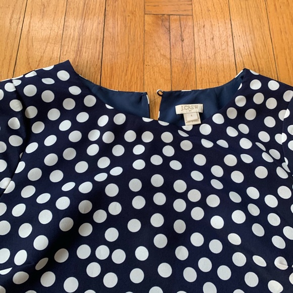 J.CREW, Size 4, Navy/White Polka Dot Dress - Picture 3 of 4
